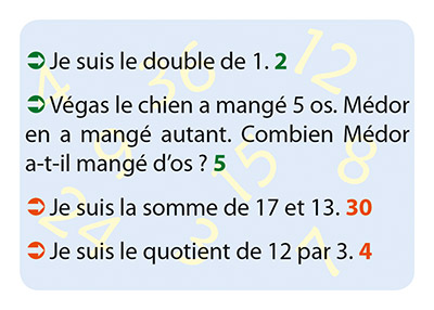 carte Enigmes - Langage mathématique, du jeu Numé Cat's 1 - les énigmes mathématiques