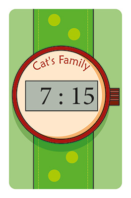 carte Montre du jeu Spatio Cat's 3 - L'heure
