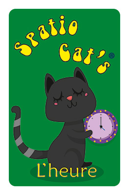 Verso des cartes Heure et Chat du jeu Spatio Cat's 3 - L'heure